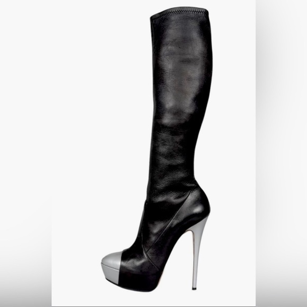 Casadei part I high heels platform boots with metallic frame limited edition